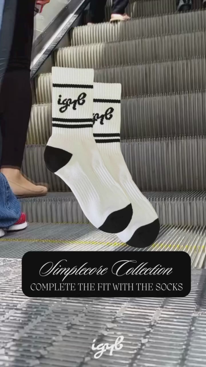 “Better Than” Socks (White with black stripes)