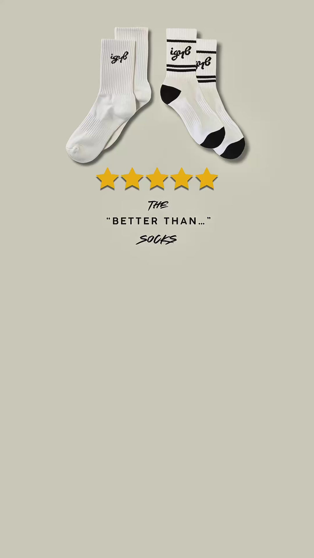 “Better Than” Socks (White with black stripes)